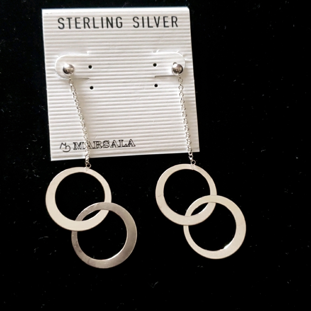 Sterling Silver circles Earrings New